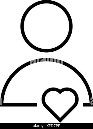 Heart with add as donation symbol line style icon vector design Stock ...
