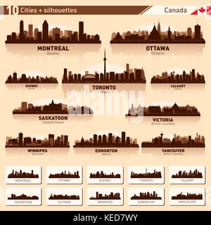 Ottawa city skyline silhouette background, vector illustration Stock ...