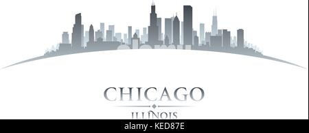 Chicago Illinois city skyline silhouette. Vector illustration Stock Vector