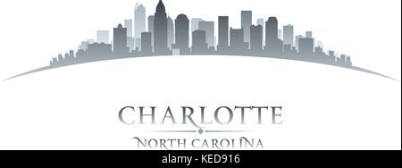 Charlotte North Carolina city skyline silhouette. Vector illustration Stock Vector