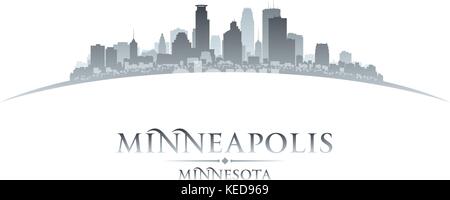 Minneapolis Minnesota city skyline silhouette. Vector illustration Stock Vector