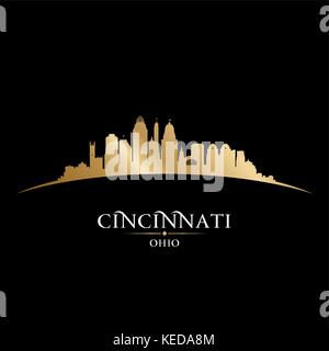 Cincinnati Ohio city skyline silhouette. Vector illustration Stock Vector