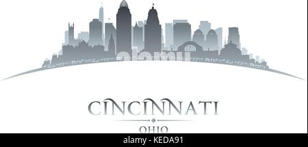 Cincinnati Ohio city skyline silhouette. Vector illustration Stock Vector