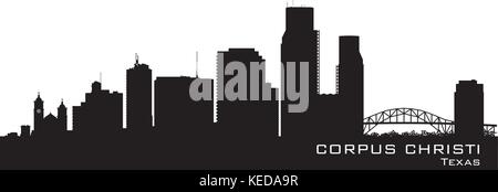 Corpus Christi Texas skyline Detailed vector silhouette Stock Vector