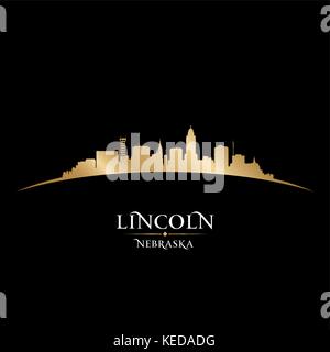 Lincoln Nebraska city skyline silhouette. Vector illustration Stock ...