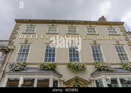 Frontage of Betty's Café and Tea Rooms in the North Yorkshire town of Northallerton, UK Stock Photo