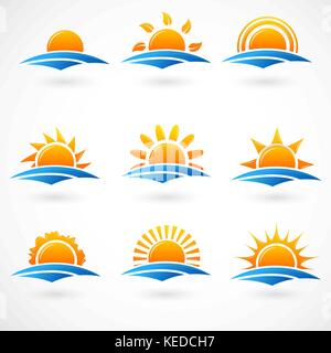 Set of sunset icons. Vector eps 10 Stock Vector