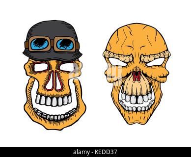 vector skull set Stock Vector