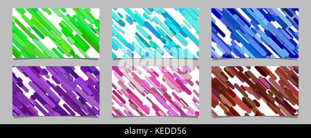 Seamless abstract random rounded diagonal stripe pattern card background template set Stock Vector