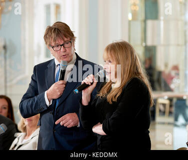 Giles Wood and Mary Killen at the Oldie literary lunch Stock Photo