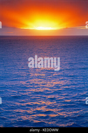 Scenic. Sunrise over the sea. Stock Photo