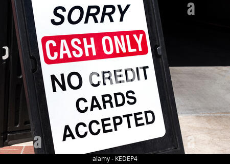 Sign Cash Only No Credit Cards Accepted Stock Photo