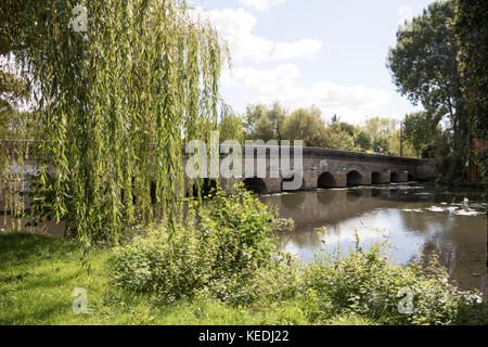 Dangeau, Central France, bridge over the River Ozanne Stock Photo