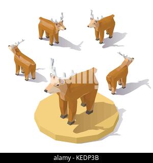 Isometric low poly deer Stock Vector