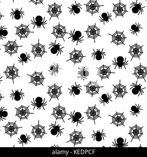 Simple Spider and web icon pattern on White background for illustrator vector design concept Stock Vector