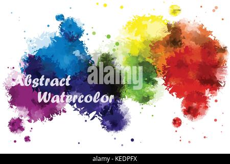 Abstract Rainbow color of watercolor background for illustrator graphic vector design Stock Vector