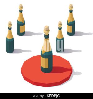 Low poly sparkling wine Stock Vector