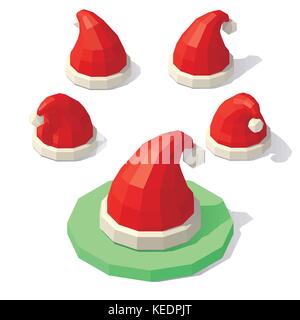 Low poly Christmas hat Stock Vector