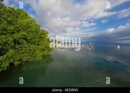Calm ocean lagoon at Bunaken Island, Sulawesi Stock Photo
