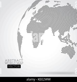 Pixel world map made from small squares Stock Vector