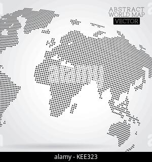 Pixel world map made from small squares Stock Vector