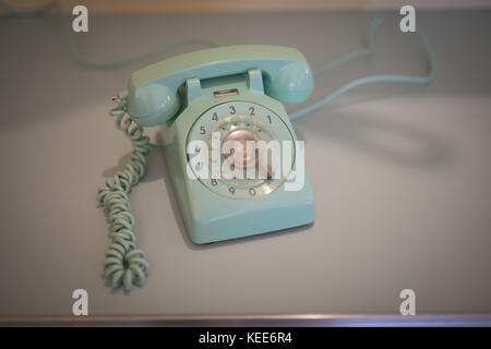 Close-up of vintage telephone on a table Stock Photo