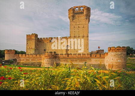 Medina del Campo, Valladolid Province, Castile and León, Spain.  La Mota castle.  Castillo de la Mota. Stock Photo