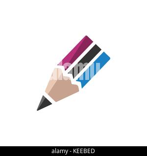 Colored pencil icon on a white background. Vector illustration Stock Vector