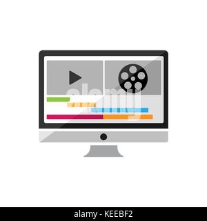 Video and sound postproduction icon. Vector illustration Stock Vector