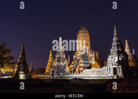 Wat Chaiwatthanaram Temple in Ayutthaya Historical Park, Thailand Stock Photo