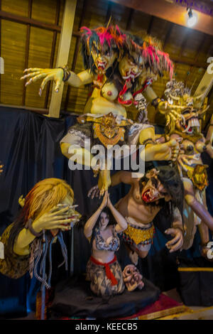 BALI, INDONESIA - MARCH 08, 2017: Impresive hand made structure, Ogoh-ogoh statue built for the Ngrupuk parade, which takes place on the even of Nyepi day in Bali, Indonesia. A Hindu holiday marked by a day of silence Stock Photo