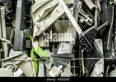 Quito, Ecuador, July, 10, 2017: Close up of computer parts of electronic parts as garbage Stock Photo