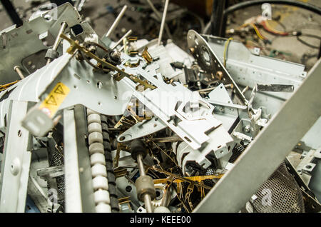 Quito, Ecuador, July, 10, 2017: Close up of a small computer parts for electronic recycling Stock Photo