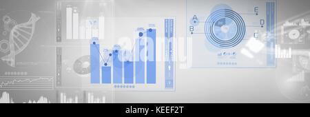 Digital composite of Technology interface diagrams and charts Stock Photo