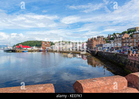 Seafront and harbour in Oban town centre, Argyll and Bute, Scotland, UK Stock Photo