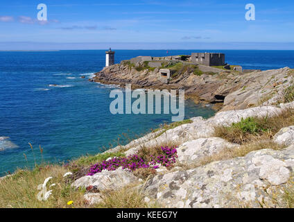 Kermorvan lighthouse in Brittany, France Stock Photo