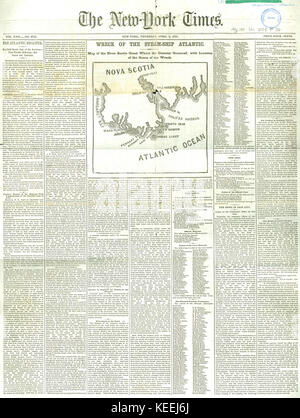 Wreck of the Steam Ship Atlantic , The New York Times, front page, April 03, 1873