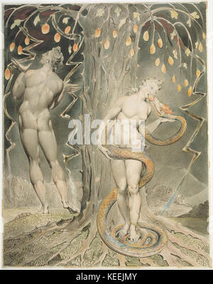 William Blake   The Temptation and Fall of Eve (Illustration to Milton's  Paradise Lost ) Stock Photo