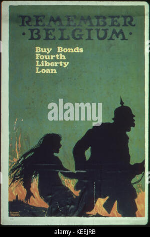 Remember Belgium. Buy Bonds Fourth Liberty Loan. , ca. 1918   ca. 1918   NARA   512441 Stock Photo