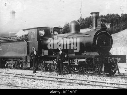North Mount Lyell Railway Avonside 4 6 0 No. 1  J. Crotty  at Kelly Basin, circa 1900 (11658911376) Stock Photo