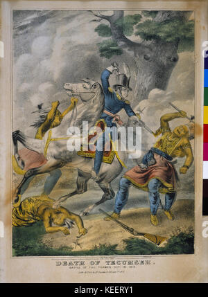 Death of Tecumseh. Battle of the Thames. Oct. 18 1813. Stock Photo