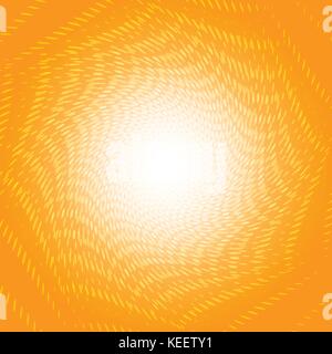 Twisted white dots halftone on orange background for abstract background concept Stock Vector