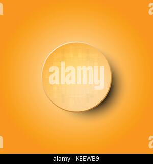 3d orange halftone circle paper vector design on orange background for abstract concept Stock Vector