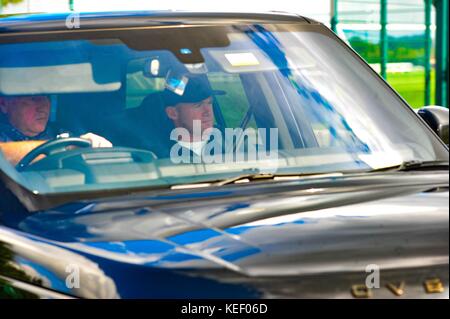 Wayne Rooney is seen leaving training at Everton training academy, Liverpool. the footballer recieved a 2 year driving ban after being stopped for drink driving.  Featuring: Wayne Rooney Where: Liverpool, United Kingdom When: 19 Sep 2017 Credit: WENN.com Stock Photo