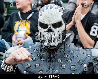 Oct 19 2017 - Oakland CA, U.S.A Oakland Raiders fan during the NFL football game between Kansas City Chiefs and the Oakland Raiders 31-30 win at O.co Coliseum Stadium Oakland Calif. Thurman James/CSM Stock Photo