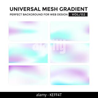 Iridescent colored universal mesh gradient Stock Vector