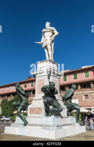 The Quattro Mori,  Four Moors Monument, Livorno,  Tuscany, Italy. Stock Photo
