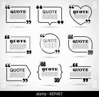 Collection of vector quote decoration labels for web and paper publishing Stock Vector