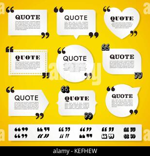 big set of vector quote decoration labels for web and paper publishing Stock Vector