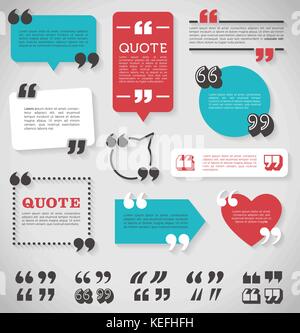big set of vector quote decoration labels for web and paper publishing Stock Vector